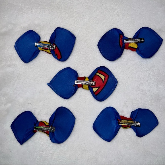Superman Dark Blue Superhero Rockabilly Bandana Hair Bow - Picture 10 of 11
